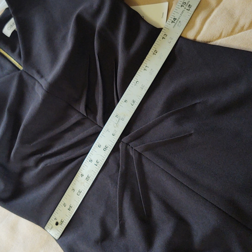 Calvin Klein Fit & Flare Sheath Dress Black 2 - Picture 12 of 15